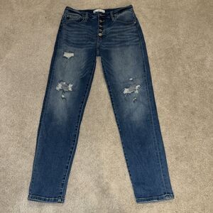 Kancan Jeans Size 9 Distressed Fashion Button Fly 9/28